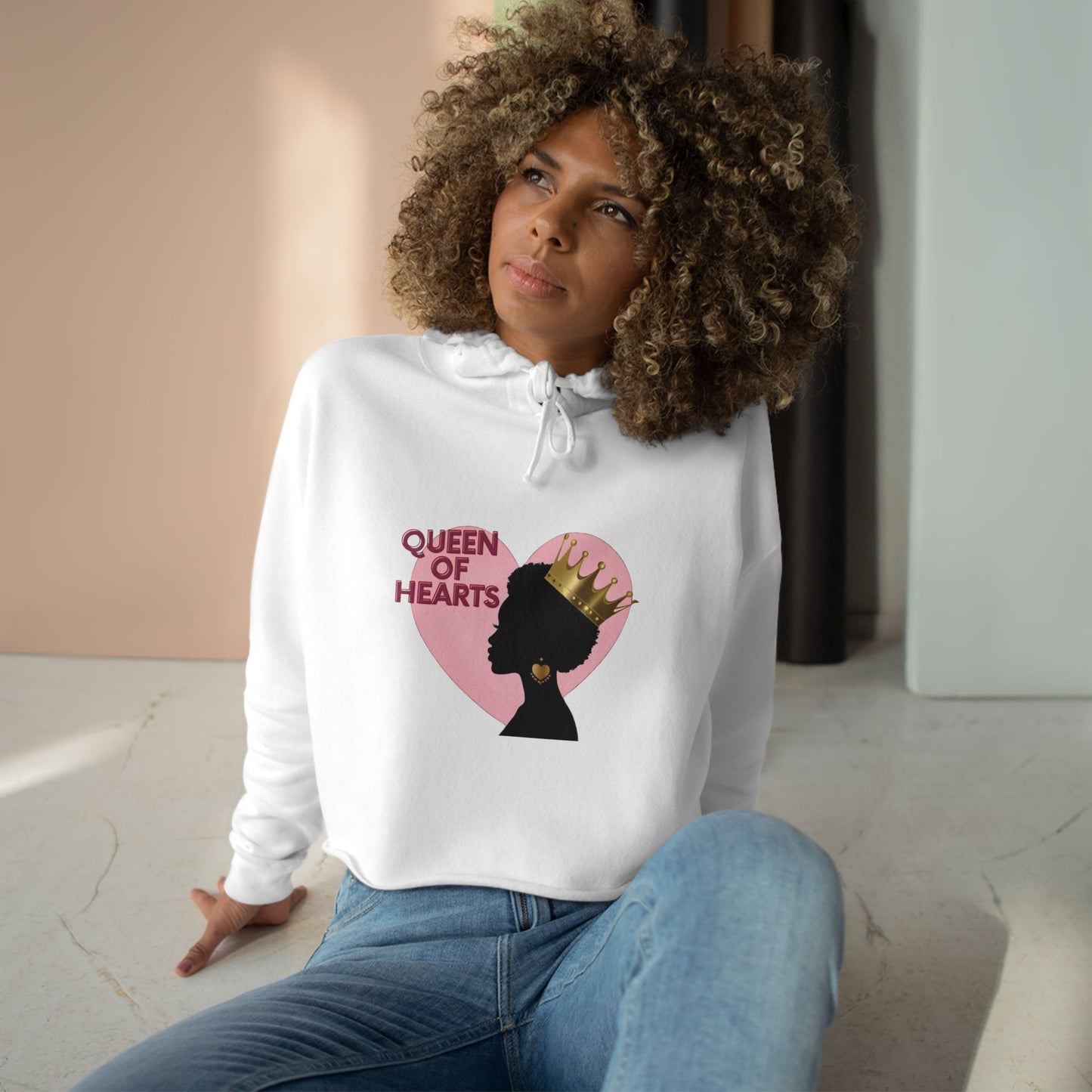 Queen of Hearts Crop Hoodie