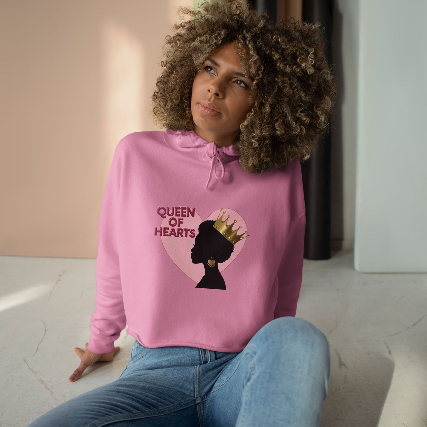 Queen of Hearts Crop Hoodie