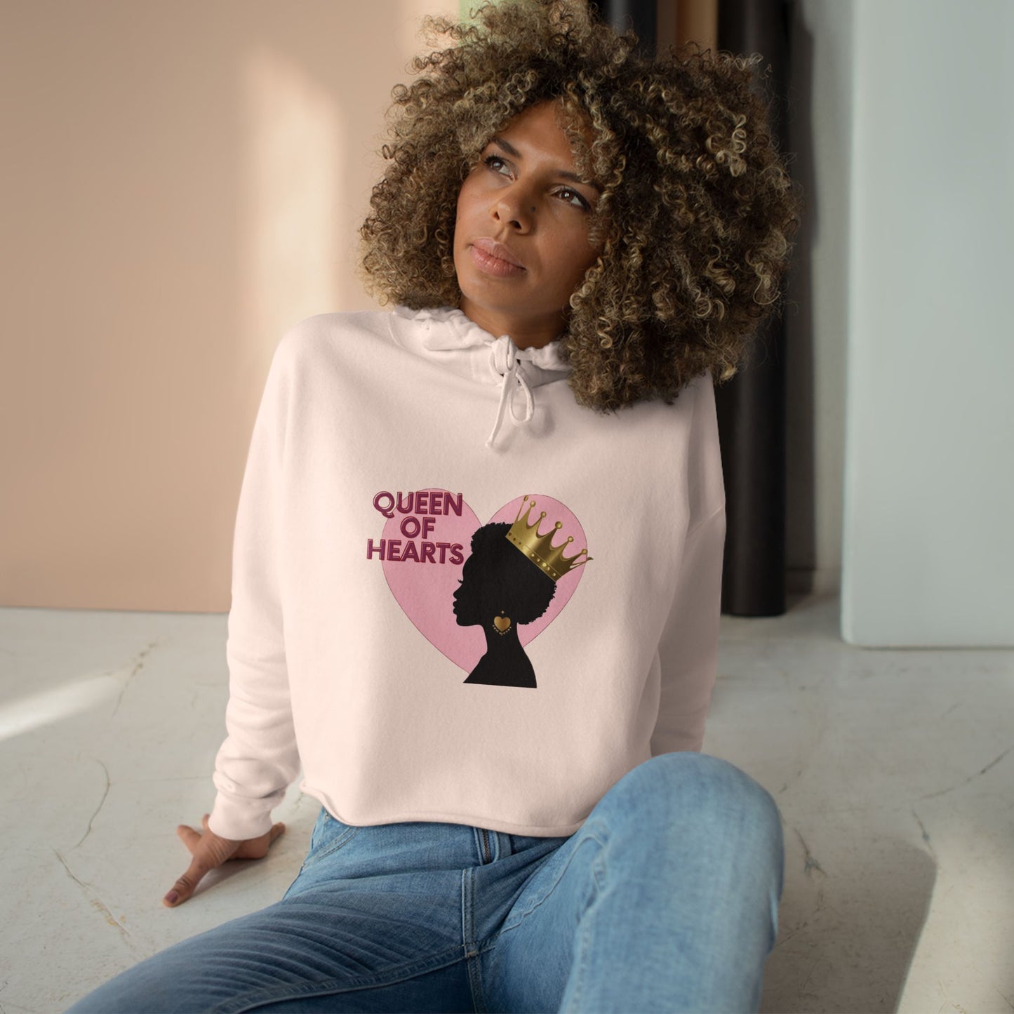 Queen of Hearts Crop Hoodie