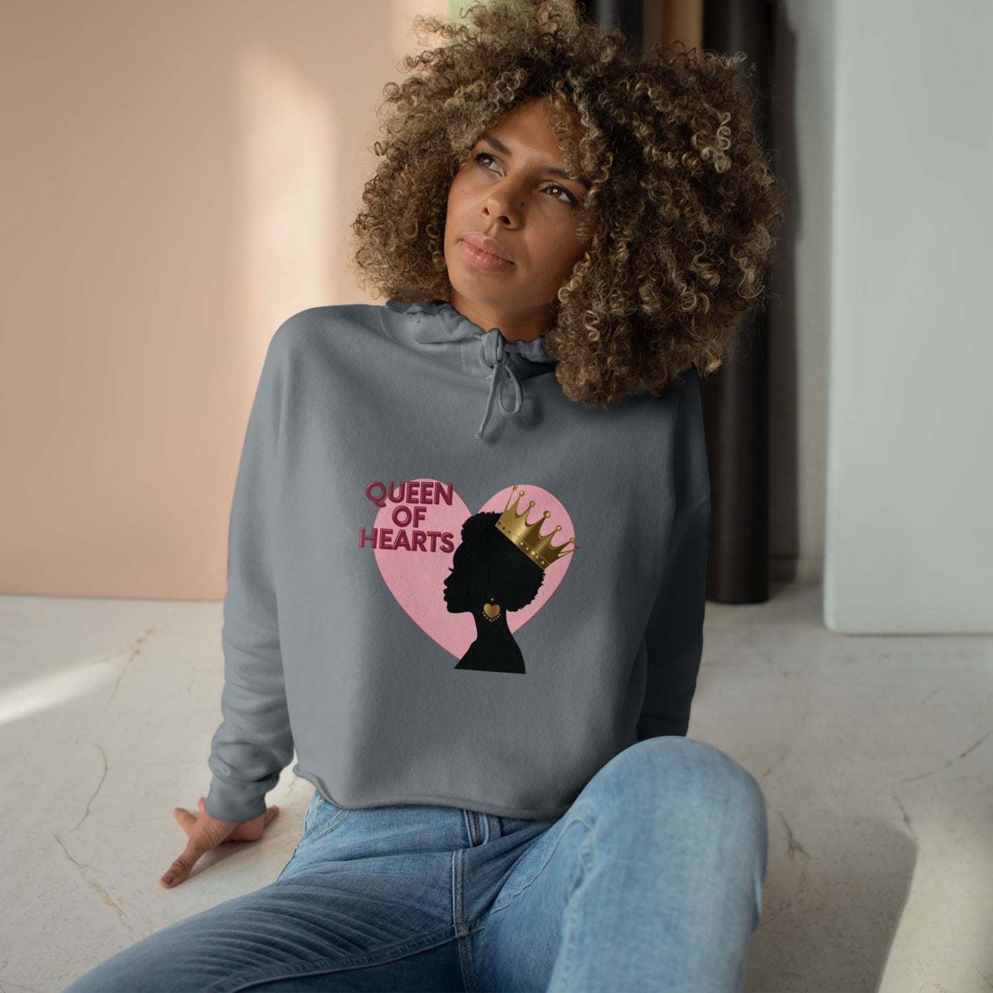 Queen of Hearts Crop Hoodie