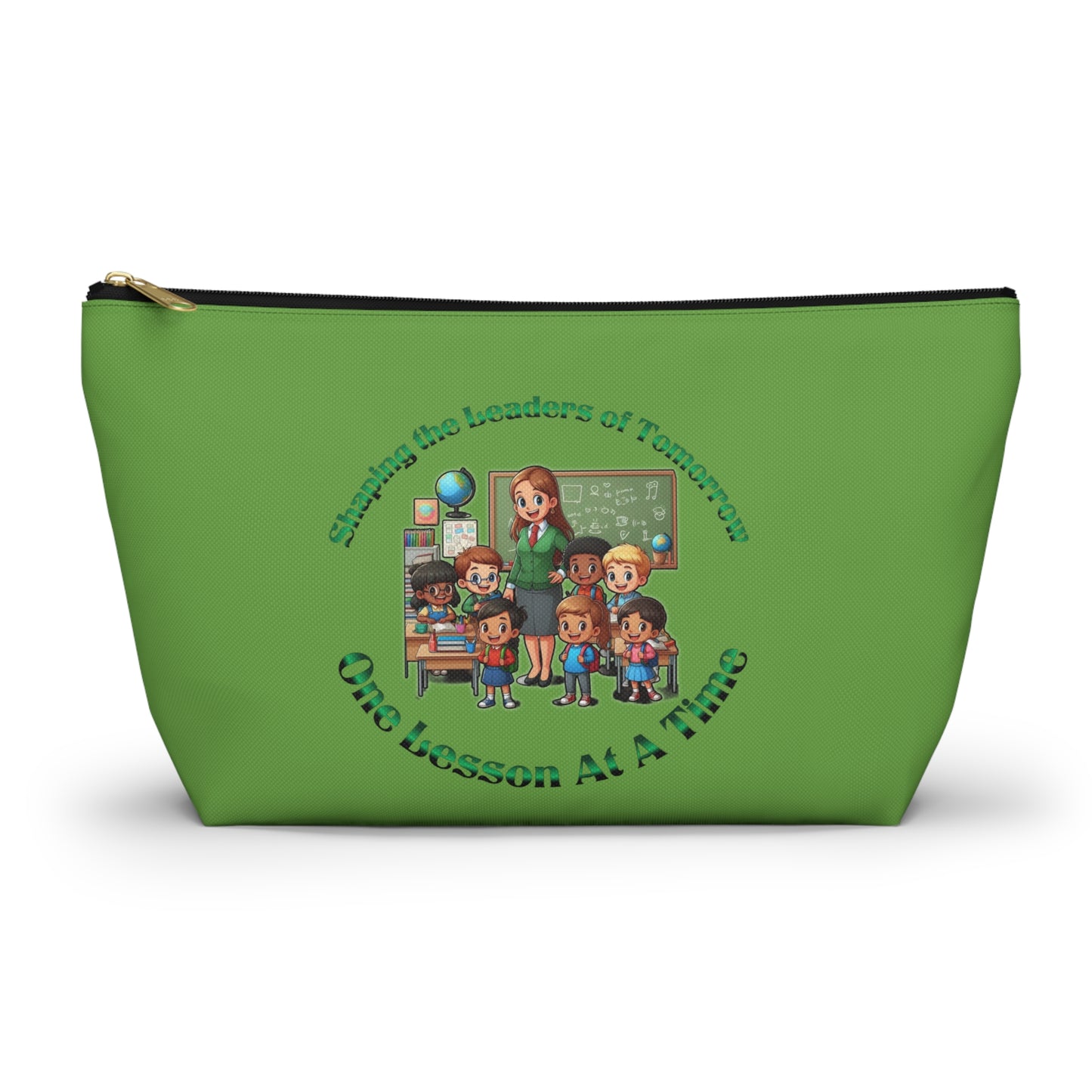 Shaping the Leaders of Tomorrow Green Accessory Pouch w T-bottom