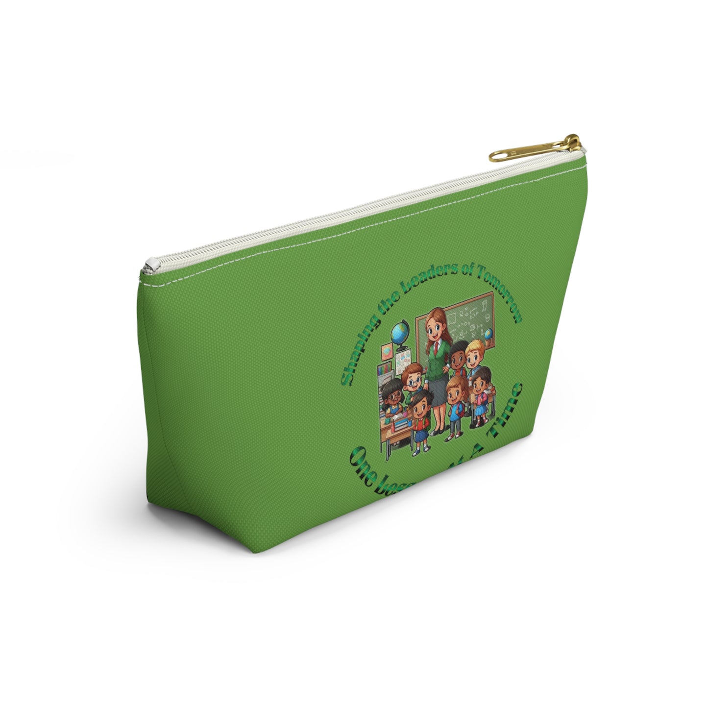 Shaping the Leaders of Tomorrow Green Accessory Pouch w T-bottom