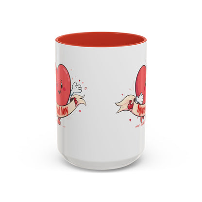 Spread Joy Valentine’s Accent Coffee Mug (11oz, 15oz)