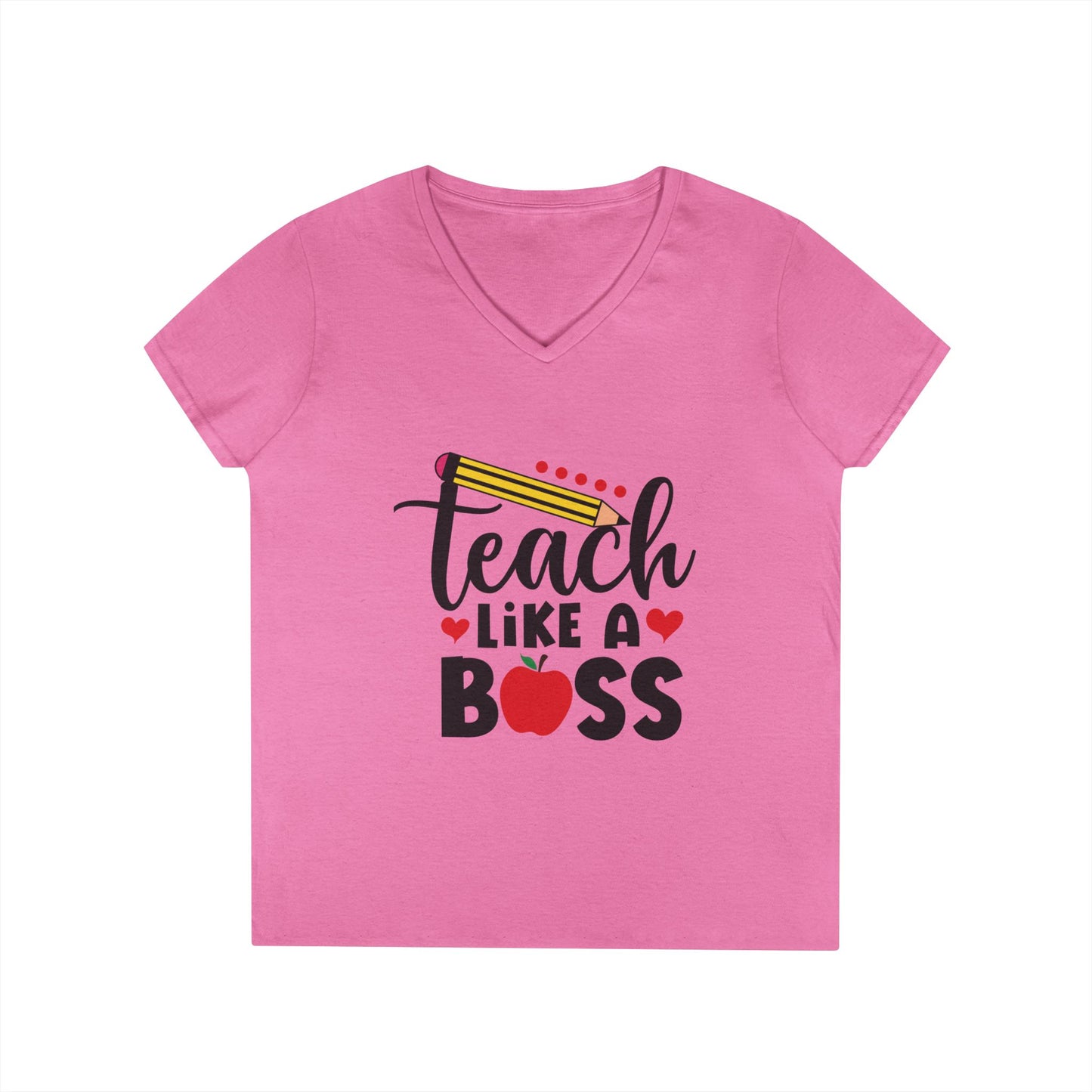 Teach Like A Boss Ladies' V-Neck T-Shirt