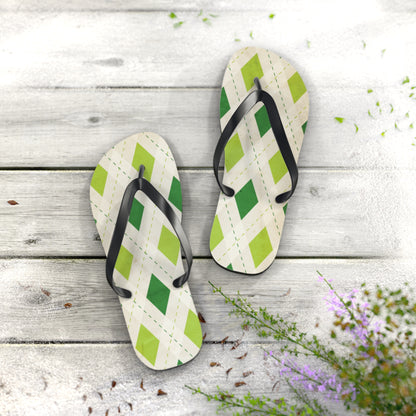 Flip Flops Green Diamonds