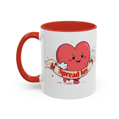 Spread Joy Valentine’s Accent Coffee Mug (11oz, 15oz)