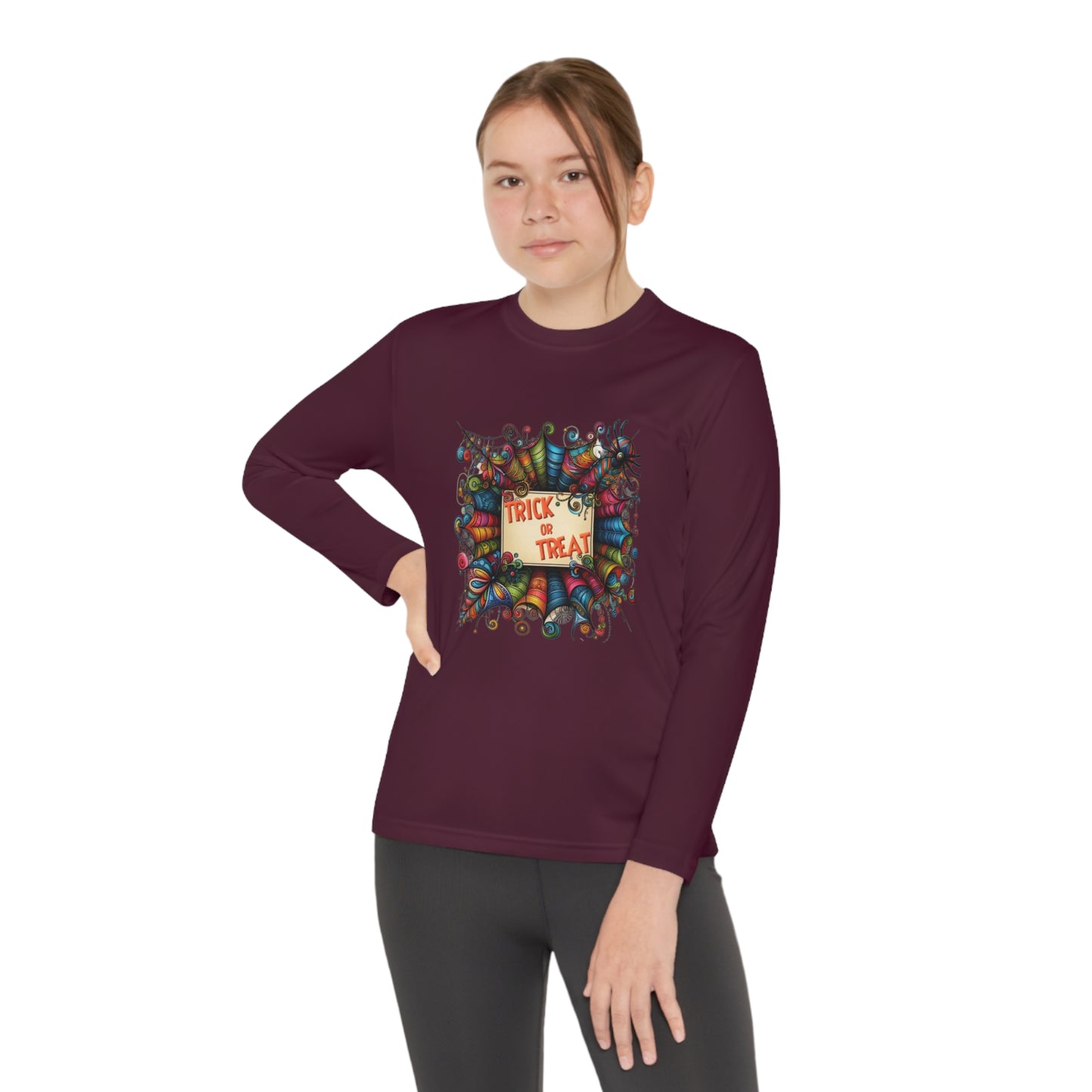 Youth Trick or Treat Spiderweb Long Sleeve Shirt