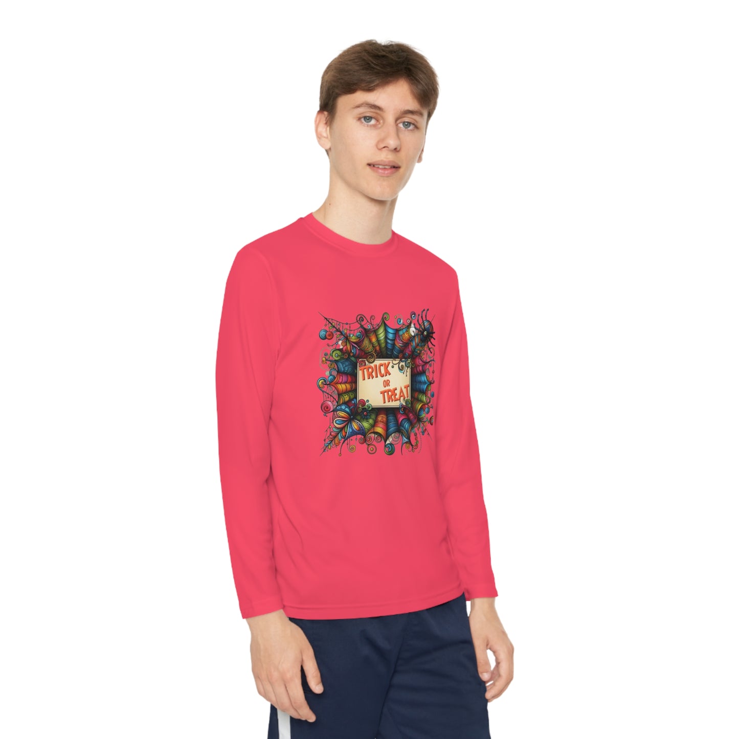 Youth Trick or Treat Spiderweb Long Sleeve Shirt