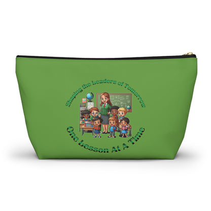 Shaping the Leaders of Tomorrow Green Accessory Pouch w T-bottom