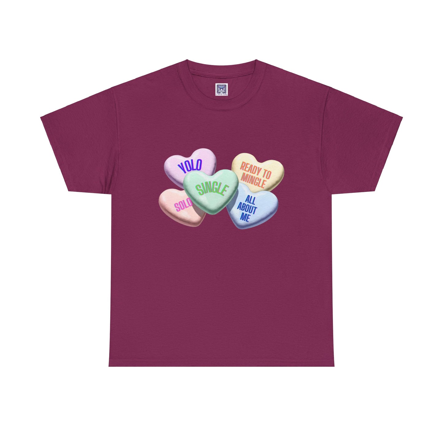 Single Hearts Valentine Unisex Tee