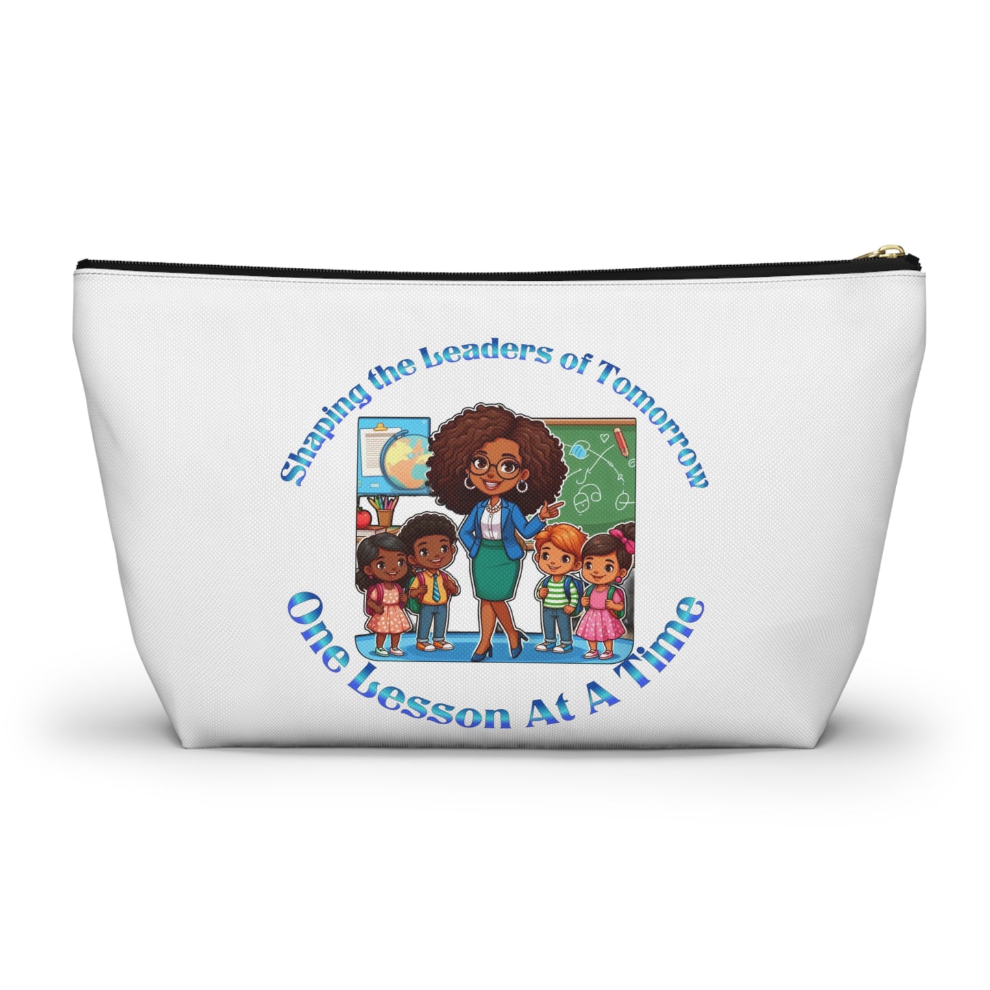 Shaping the Leaders of Tomorrow White Accessory Pouch w T-bottom