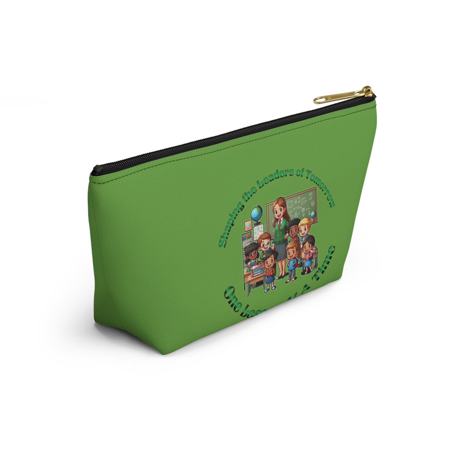 Shaping the Leaders of Tomorrow Green Accessory Pouch w T-bottom