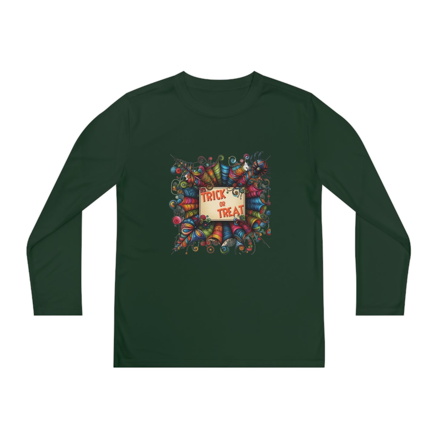 Youth Trick or Treat Spiderweb Long Sleeve Shirt