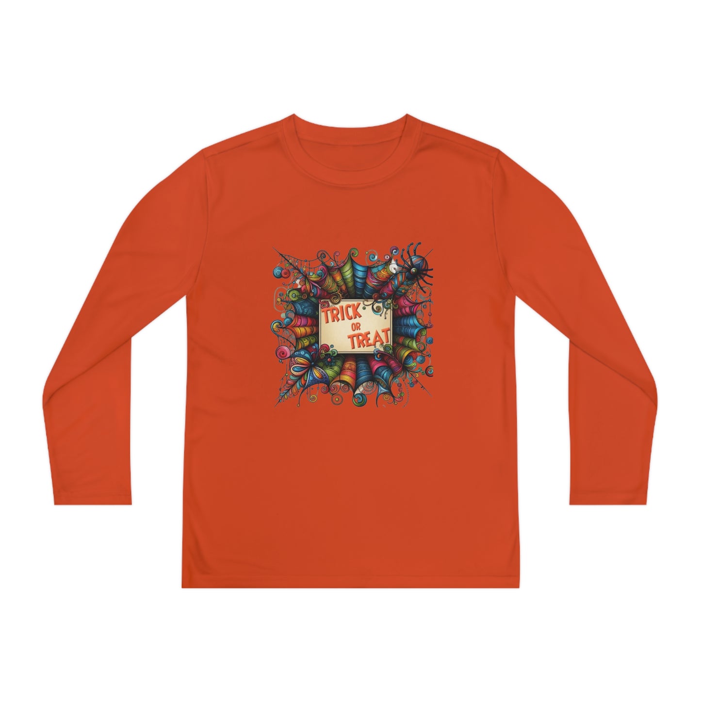 Youth Trick or Treat Spiderweb Long Sleeve Shirt