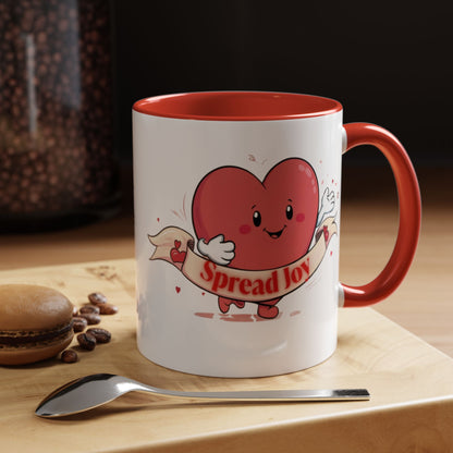 Spread Joy Valentine’s Accent Coffee Mug (11oz, 15oz)