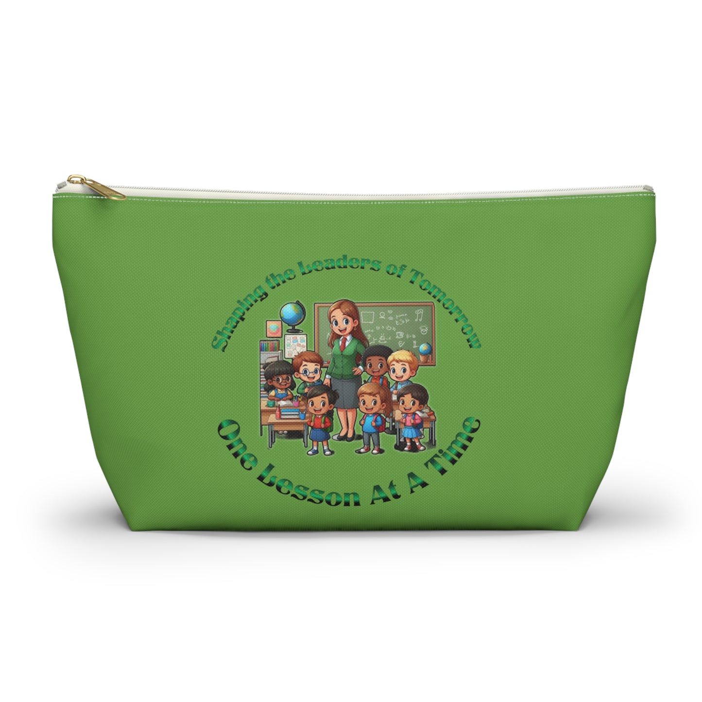Shaping the Leaders of Tomorrow Green Accessory Pouch w T-bottom