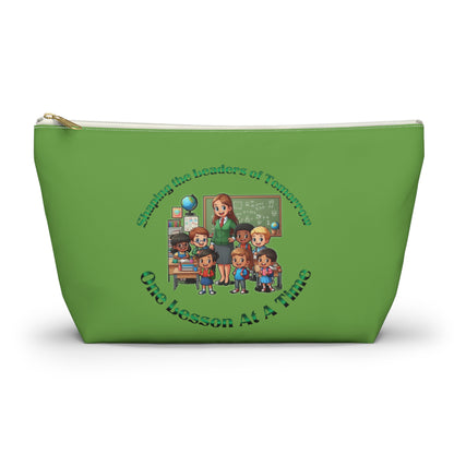 Shaping the Leaders of Tomorrow Green Accessory Pouch w T-bottom
