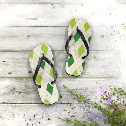 Flip Flops Green Diamonds