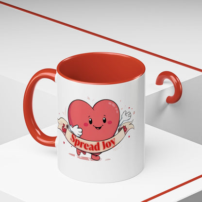 Spread Joy Valentine’s Accent Coffee Mug (11oz, 15oz)