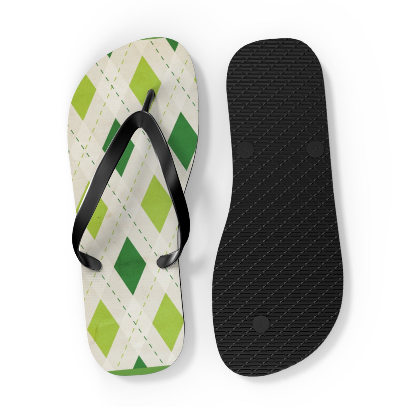 Flip Flops Green Diamonds