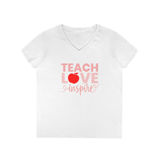 Teach Love Inspire Ladies' V-Neck T-Shirt