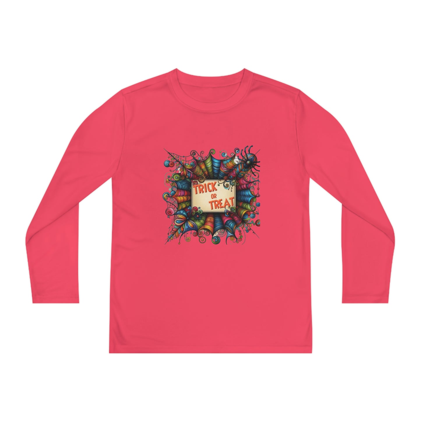 Youth Trick or Treat Spiderweb Long Sleeve Shirt
