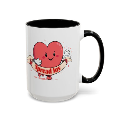 Spread Joy Valentine’s Accent Coffee Mug (11oz, 15oz)