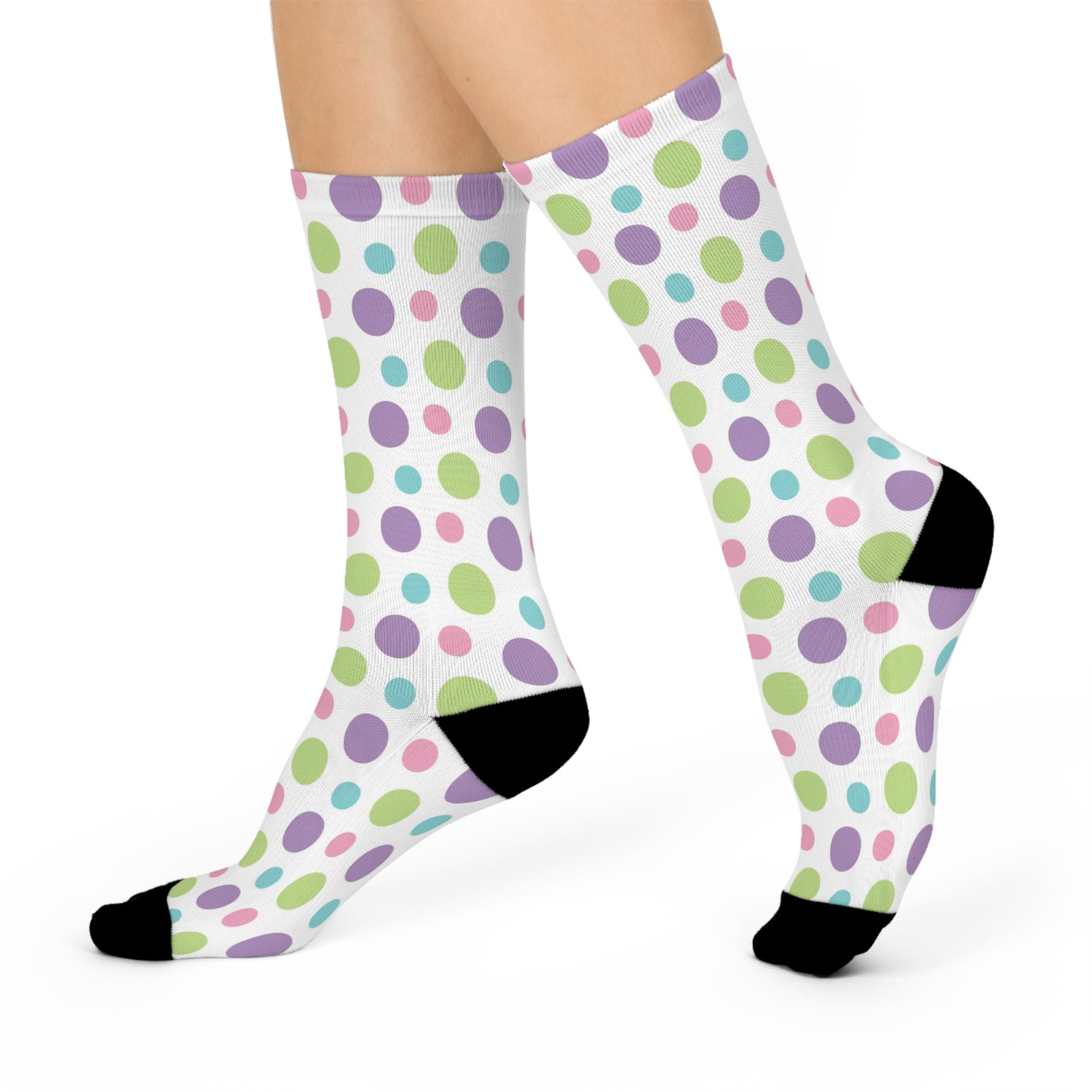Cozy Cushioned Polka Dots Crew Socks