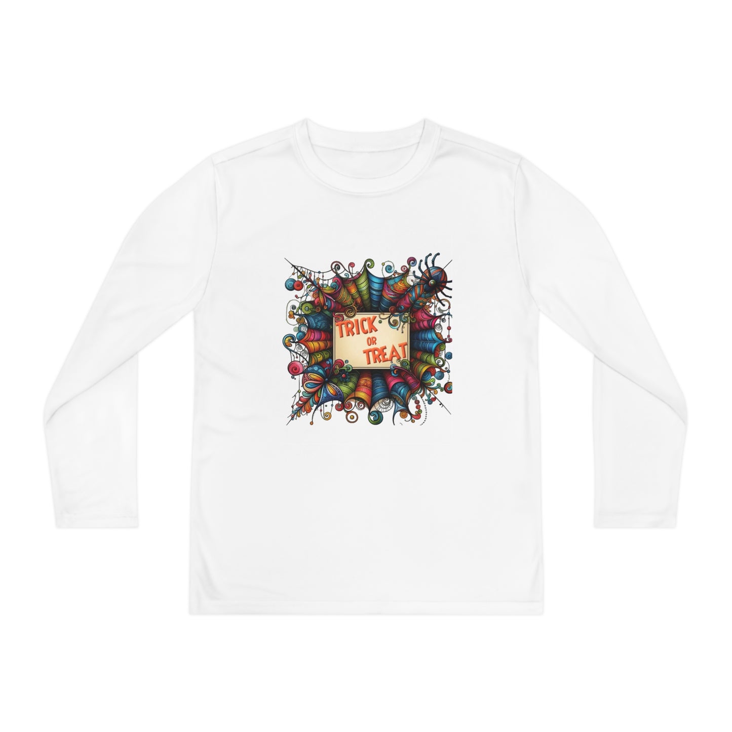 Youth Trick or Treat Spiderweb Long Sleeve Shirt