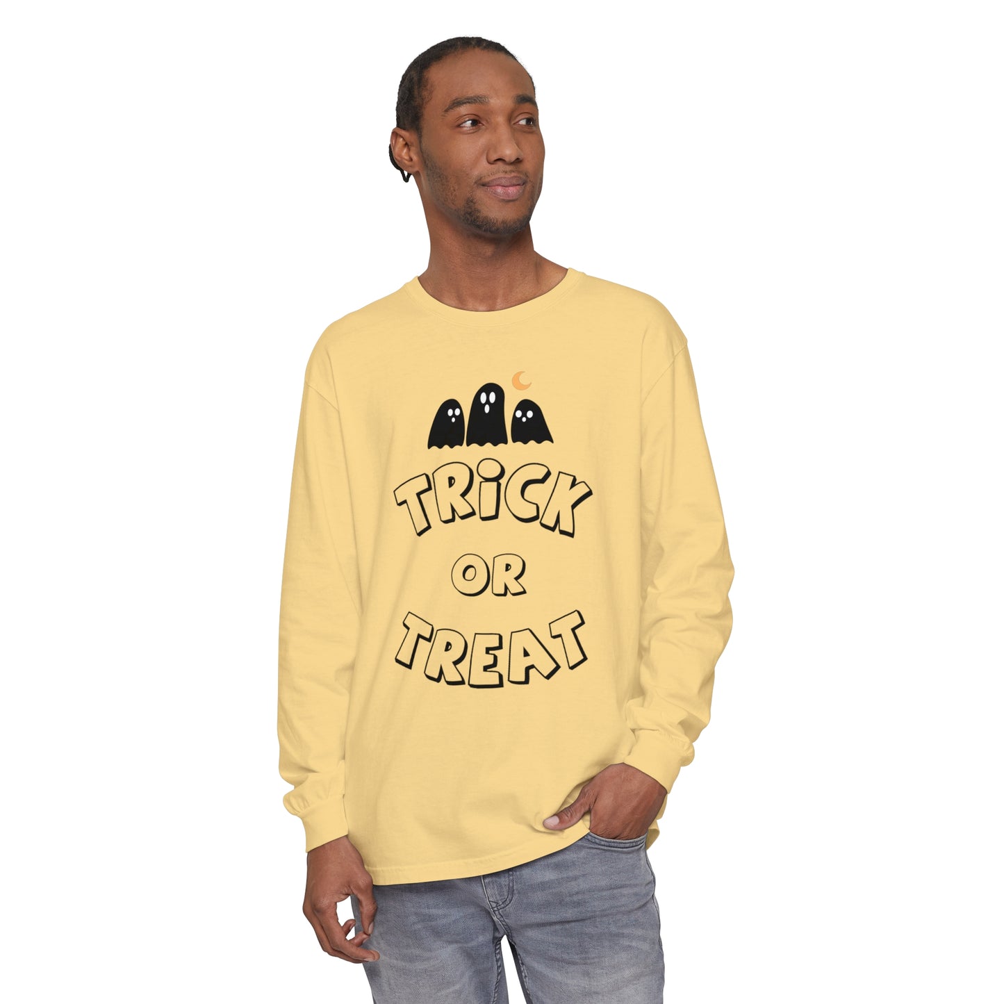 Adult Trick or Treat Long Sleeve Shirt Long Sleeve T-Shirt