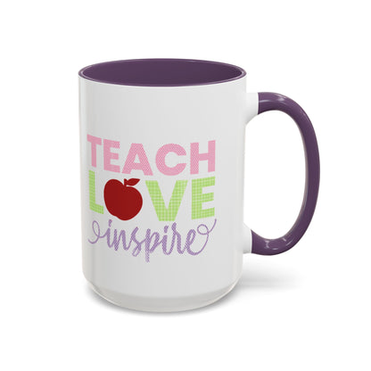 Teach Love Inspire Accent Coffee Mug