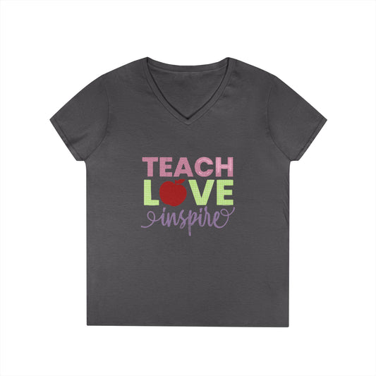 Teach Love Inspire Ladies' V-Neck T-Shirt