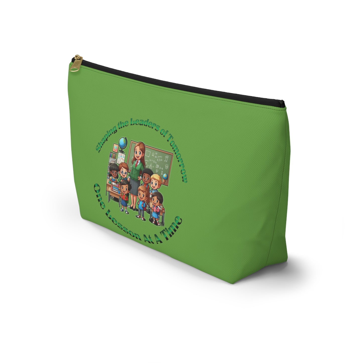 Shaping the Leaders of Tomorrow Green Accessory Pouch w T-bottom