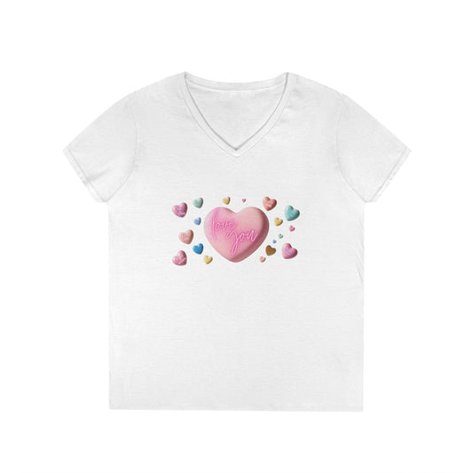 Love Hearts V-Neck T-Shirt