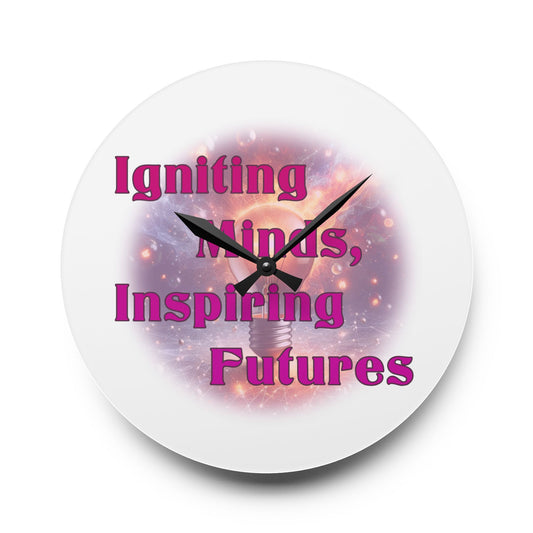 Igniting Minds Acrylic Wall Clock