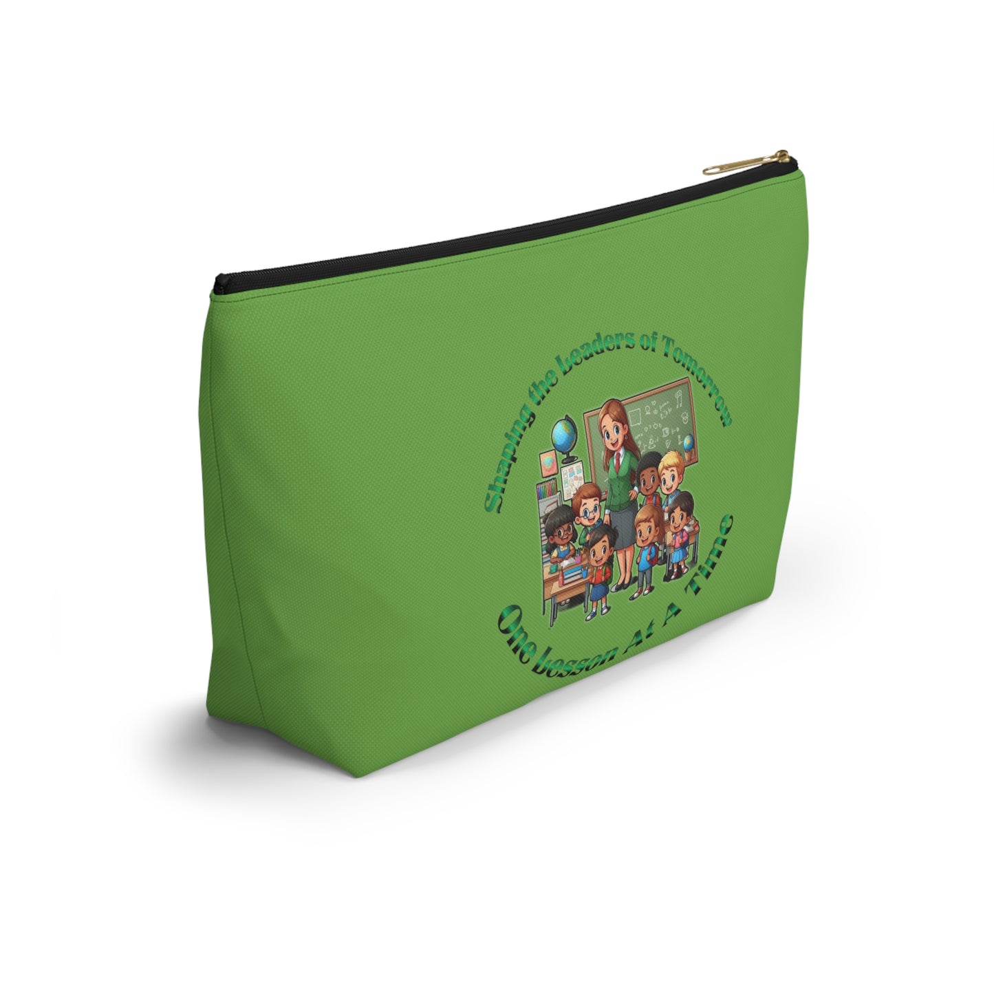 Shaping the Leaders of Tomorrow Green Accessory Pouch w T-bottom