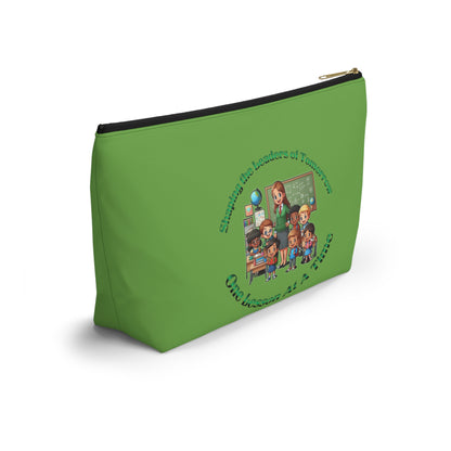 Shaping the Leaders of Tomorrow Green Accessory Pouch w T-bottom