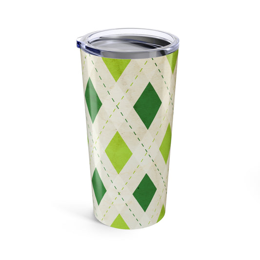 20oz Tumbler Green Diamonds