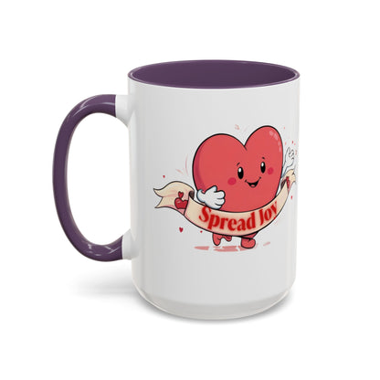 Spread Joy Valentine’s Accent Coffee Mug (11oz, 15oz)