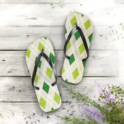 Flip Flops Green Diamonds