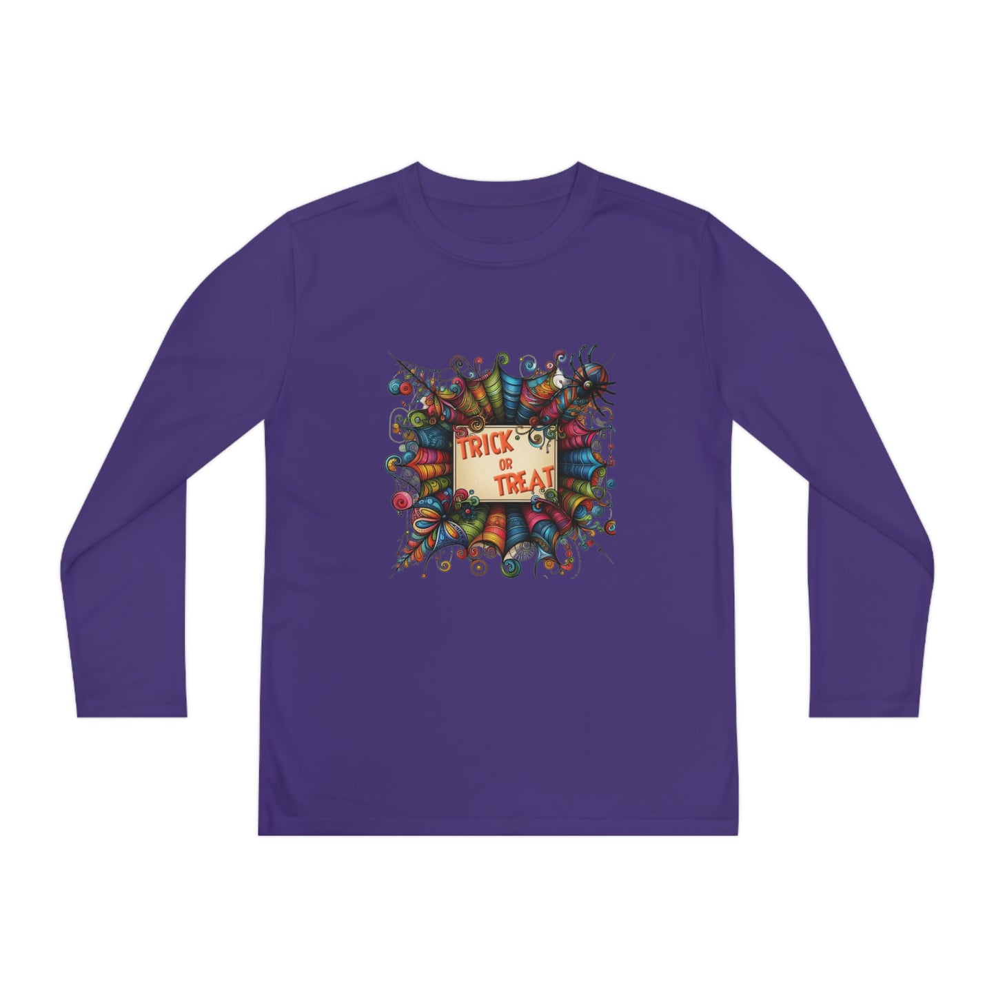 Youth Trick or Treat Spiderweb Long Sleeve Shirt