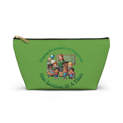 Shaping the Leaders of Tomorrow Green Accessory Pouch w T-bottom