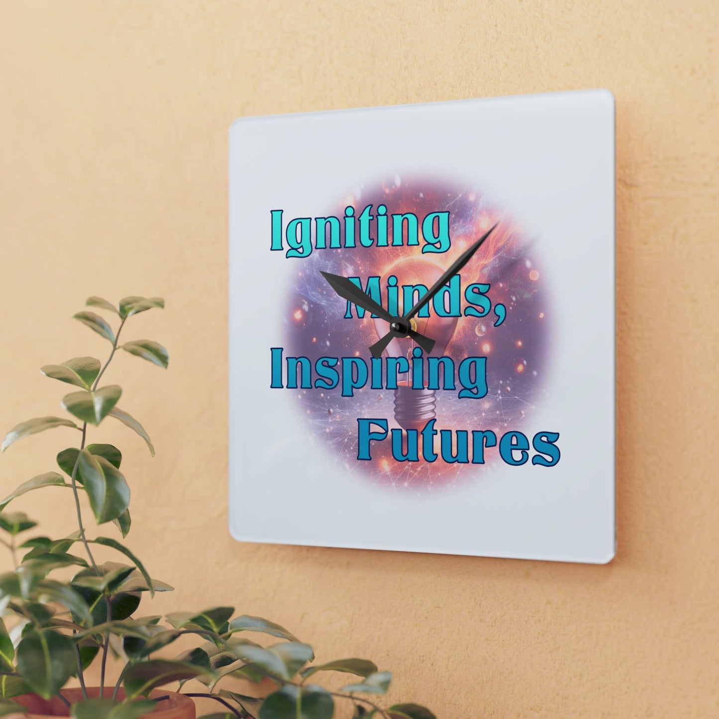 Igniting Minds Acrylic Wall Clock