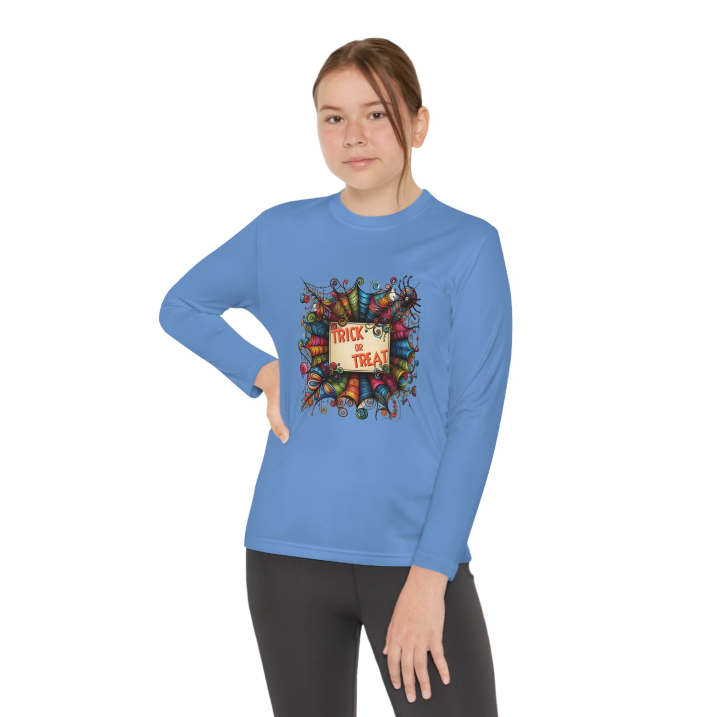 Youth Trick or Treat Spiderweb Long Sleeve Shirt
