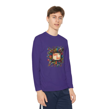 Youth Trick or Treat Spiderweb Long Sleeve Shirt