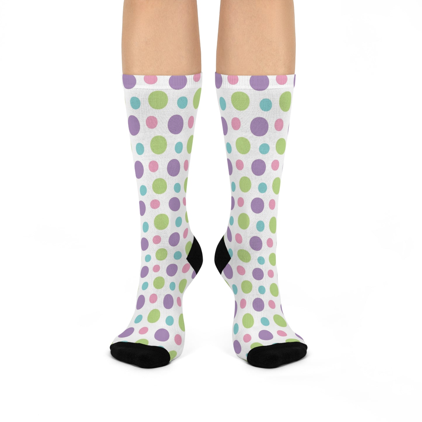Cozy Cushioned Polka Dots Crew Socks