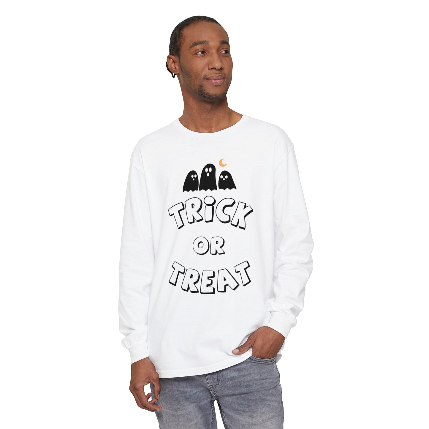 Adult Trick or Treat Long Sleeve Shirt Long Sleeve T-Shirt