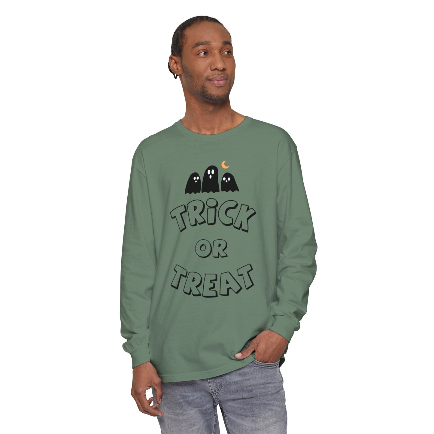 Adult Trick or Treat Long Sleeve Shirt Long Sleeve T-Shirt
