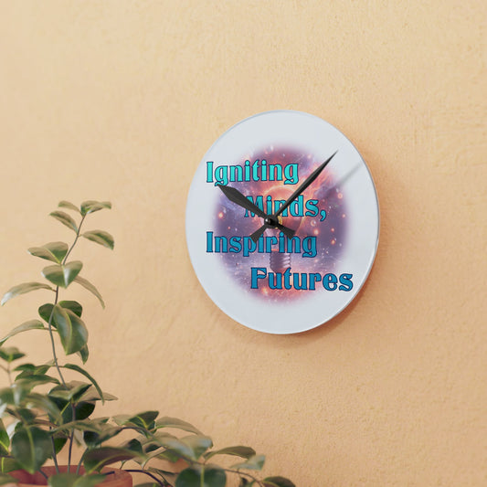 Igniting Minds Acrylic Wall Clock