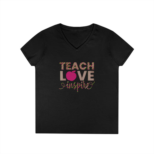 Teach Love Inspire Ladies' V-Neck T-Shirt